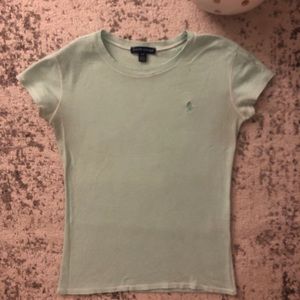 Ralph Lauren Polo green and white striped t-shirt